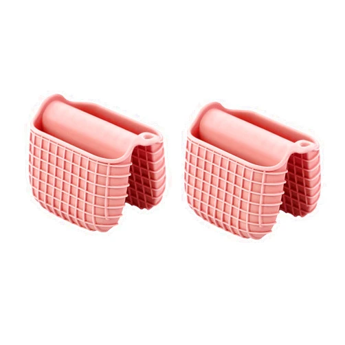 Kalopro Mini Silicone Oven Mitts Set, Oven Mitts Heat Insulation, Oven Gloves for Kitchen Cooking and Baking, Protecting Fingers Mini Oven Hand Clips are Sold in Pairs (Pink)