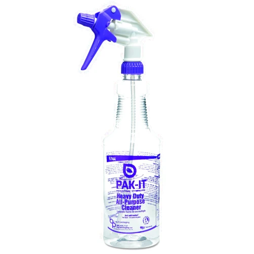 PAK-IT 574420004012 Empty Color-Coded Trigger-Spray Bottle, 32 oz,for Heavy-Duty All Purpose Cleaner