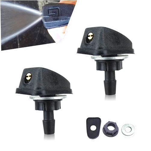 Nodteem 2 PCS Car Front Windshield Water Spray Nozzle, Fan-shaped Single Hole 360 Degree Uniform Spray Washer for 0.31