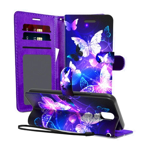 EnCases for Nokia C100 Phone Case,Nokia C100 Wallet Case with Hand Strap PU Leather Clip Flip for Nokia C100 Case 6.1” 2022 Card Holder (Stand Feature) for Nokia C100 Case Wallet Butterfly for Women