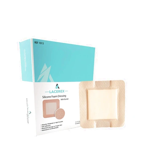 AWD Medical Bordered Silicone Foam Dressing - Bedsore Bandages - Absorbent, Waterproof for Wounds, Large First Aid Wound Care - 10 Pack - 4