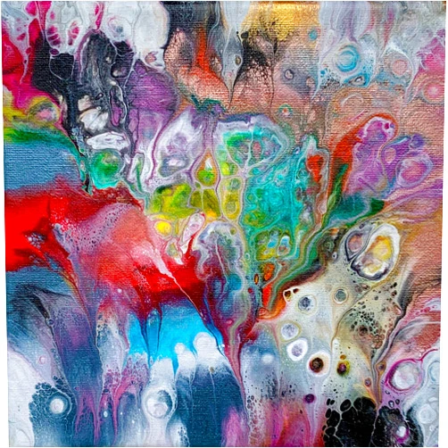 ByHandMade Metallic Plumage Acrylic Pour Painting