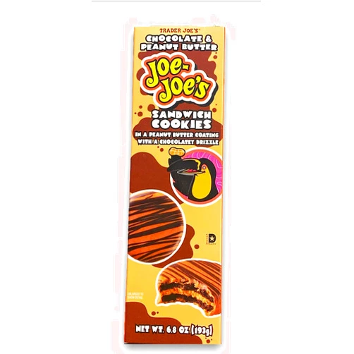 TJ's Trader Joe's Chocolate & Peanut Butter Joe-Joes Sandwich Cookies (2 boxes), 6.8 Ounce (Pack of 2)
