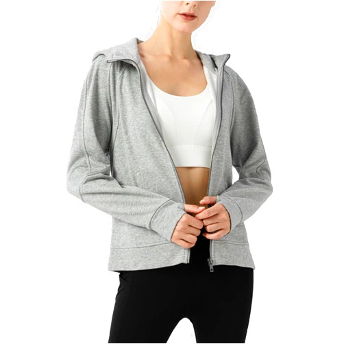 Rdruko Women's Full Zip Up Hoodie Thumb Hole Cotton Zipper Front Soft Light Zippered Thin Fashion Hoodies