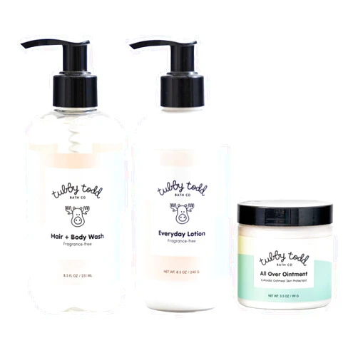 TUBBY TODD 3-Step Baby Bath & Skincare Routine - The Regulars Bundle - 8.5oz Baby Shampoo and Body Wash, 8.5oz Everyday Lotion & 3.5oz All Over Ointment - Fragrance-Free