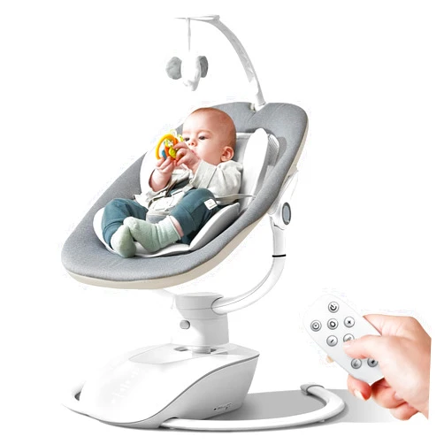 Derson Baby Swing for Infants, Remote Control Baby Swings with 5 Motions & 4 Speeds, 8 Lullabies, and 180° Rotating Seat, Indoor & Outdoor Use for Infants