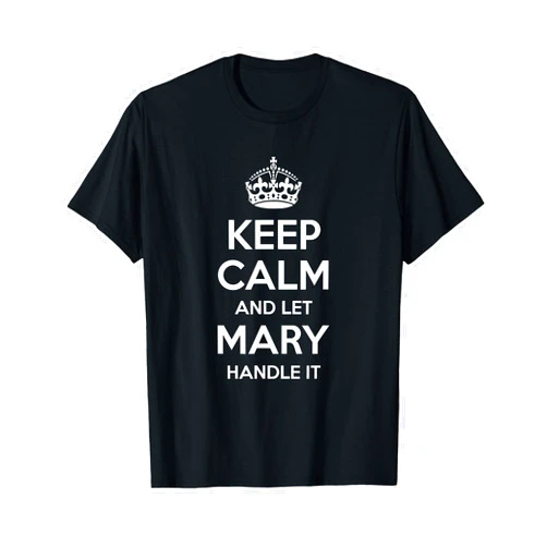 Custom Mom Wife Girl Christmas Women First Name Co MARY Keep Calm Personalized Name Funny Birthday Gift Idea T-Shirt
