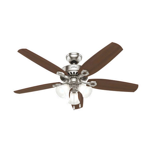 Hunter Fan Company Hunter Indoor Ceiling Fan, with pull chain control - Builder Plus 52 inch, Brushed Nickel, 53237