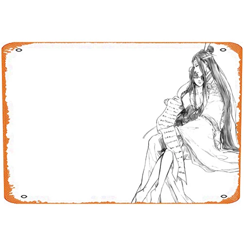 CULtp Lan Wangji, Lan Zhan, Wei Wuxian, Wei Ying Retro Metal Sign for Garden Club Outdoor Indoor Home Wall Decorative 8x12 inch