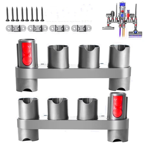 Keluke Premium Accessory Holders for Dyson Vacuum Cleaners - Wall Mount and Docking Station Organizer for Dyson V15 V7 V8 V10 V11 Model, with 10 Storage Adapters (2 Pack)