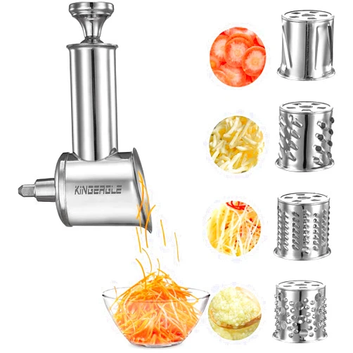 KINGEAGLE Stainless Steel Slicer Shredder Attachment for KitchenAid Mixer, Cheese Grater Attachment, Food Slicer for KitchenAid Mixer, Accessories for Kitchen aid