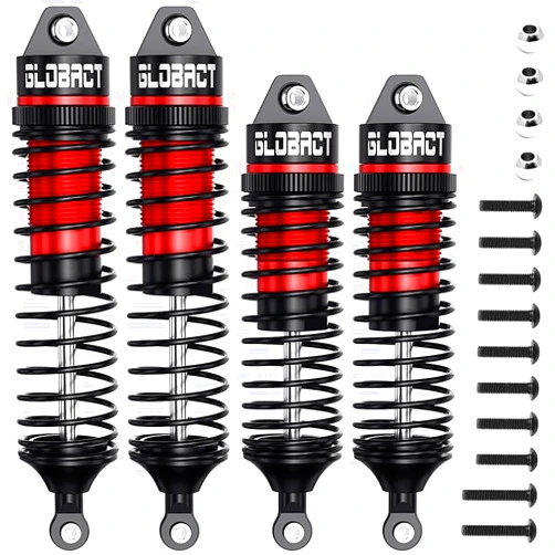 AIYIHOBBY Aluminum RC Oil Shocks Adjustable Front & Rear Shocks for 1/10 Slash 2WD/4x4 Stampede Rustler Bandit Hoss F-150 Upgrade Parts Replace 5862 (4PCS Black)