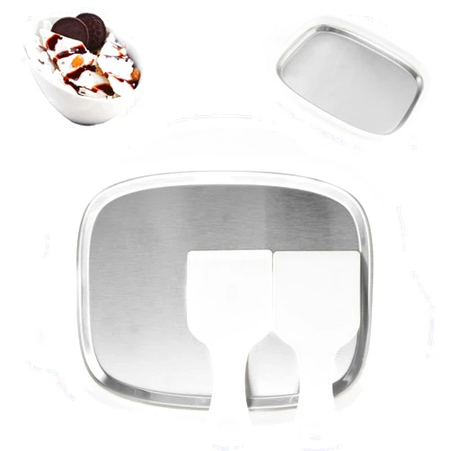 KOUISYY Instant Ice Cream Maker, Rolled Ice Cream Maker, Mini Fried Yogurt Machine with 2 Spatulas, Food Grade Stainless Steel Ice Cream Pan for Kids Homemade DIY Ice Cream,Smoothies in Christmas Party