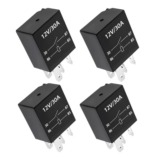Ohleats 4-Pack 4 Pin 12V 30A Heavy Duty Stable Relay Replacement for Motor Automotive, Multi-Purpose Waterproof Auto Standard Relay, Universal Car Accessories