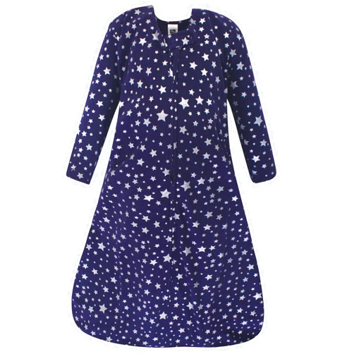 Hudson Baby Unisex Baby Long Sleeve Cotton Jersey Sleeping Bag, Navy Stars, 0-6 Months