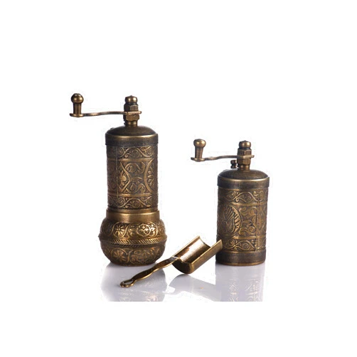 MOOGCO Salt And Pepper Grinder Set - Herb Grinder - Pepper Grinder Mill - Pepper Mill - Spice Grinder - Salt Grinder - Coffee Bean Grinder - Spice Grinder Manual (Antique Gold)
