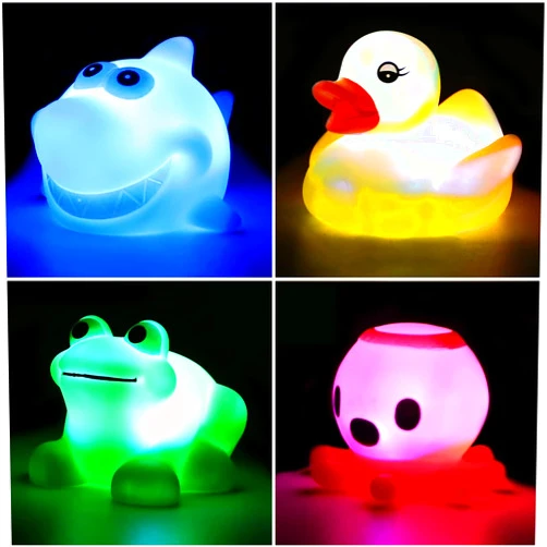 Yeonha Toys Bath Toy, Can Flashing Colourful Light(Big Style 4 Pack), Floating Bath Toy, Light Up Bathtub Water Tub Toy for Pool Shower Bathtime Bathroom Kid Boys Girl Toddler Child Baby Infant