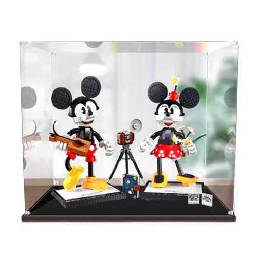 HAIWENFEIQI Acrylic Display Case for Lego 43179 Mickey and Minnie，Transparent dustproof Display Box，Compatible with Lego 43179 Kit (Model not Included) (2mm)