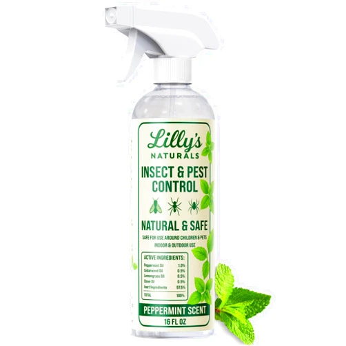 Lilly's Naturals Peppermint Oil Spray for Bugs | Insect Repellent for Indoor & Outdoor Pest Control | Bug, Spider, Rodent, Ant Killer | Natural Plant-Based Pet Friendly Bug Repellent | Lilly's Naturals, 16 oz