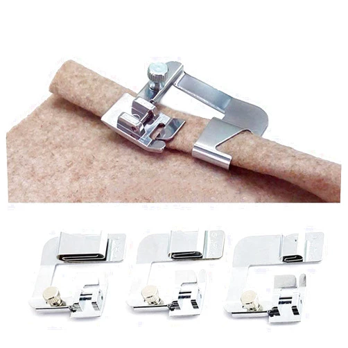 ANYQOO 3 Sizes Rolled Hem Pressure Foot Sewing Machine Presser Foot Hemmer Foot Set (1/2 Inch, 3/4 Inch, 1 Inch) for Singer, Brother, Janome and Other Low Shank Adapter (Rolled Hem Presser Feet)