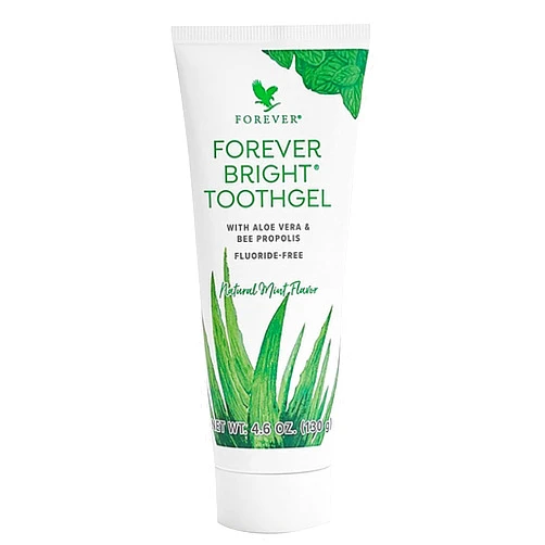 Forever Living Products Forever Living - Bright Toothgel - Fluoride-Free Aloe Vera Gel with Bee Propolis, Peppermint-Spearmint Flavor, Dental Care, 4.6 oz