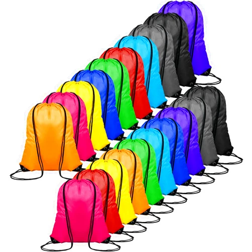 Chumia 120 Pieces Drawstring Bag Bulk Gym Drawstring Backpacks Portable String Sack Bags Blank Cinch Drawstring Sack Backpacks for Sports Travel Event DIY Gift Storage Bag Set, 10 Colors