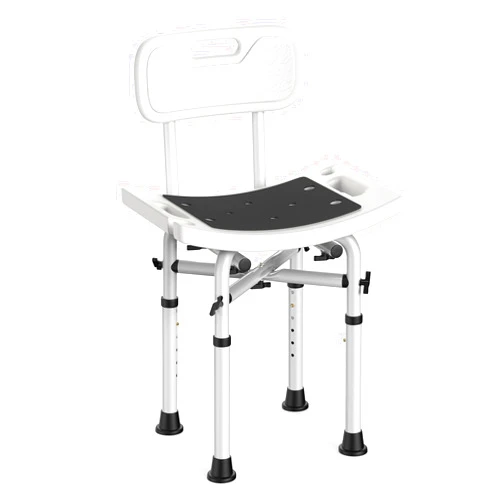 WAYES Shower Chair with Back, Cross-Brace Support, 500lbs, Tool-Free Assembly, Height Adjustable Bathtub Chair for Elderly, Shower Stool Fit for Standard Bathtub and Small Barthtub