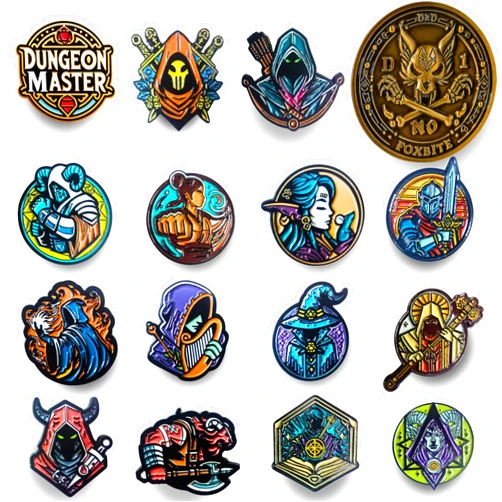 FOXBITE D&D 5E Enamel Pins Set of 15 - Fantasy RPG Badge Collection for Dungeon Masters & Players | Dungeons and dragons,TRPG Lovers & Nerd Collectors - D20 Dice, Character Class, DM Pins