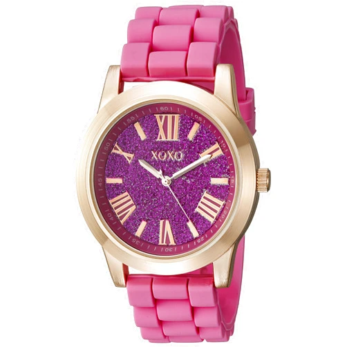 Accutime XOXO Women's XO8086 Rose Gold-Tone and Pink Watch