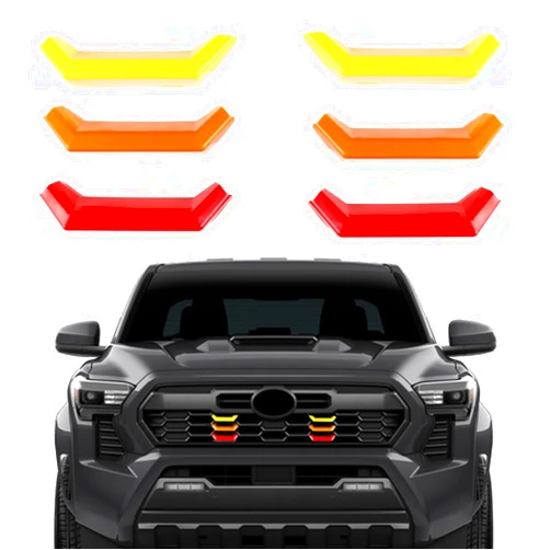 Lanyun Grill color insert badge emblem compatible with Toyota Tacoma 2024 2025 Taco grills cover exterior accessories 3 pcs (Left+Right)
