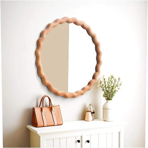 sawsile Natural Wood Round Mirror 20