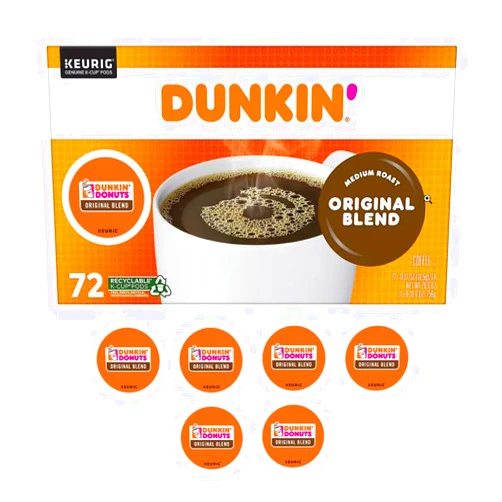Donuts Dunki'n Donut's Original Blend Coffee K-Cup Pods, Medium Roast, 72ct