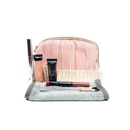 Ulta Beauty 10 Piece Makeup Set With Pink Cosmetic Bag.