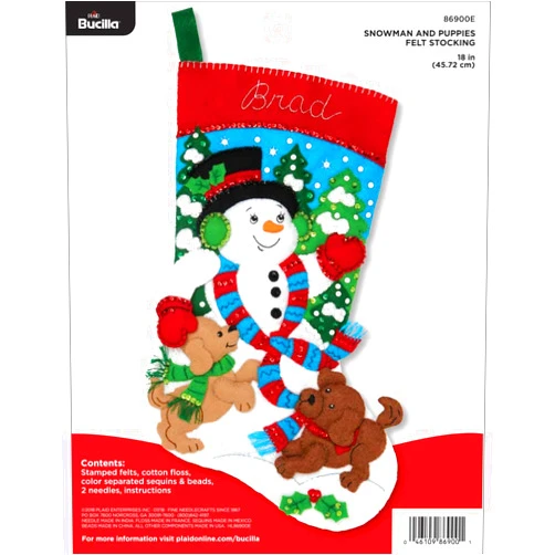 Bucilla Felt Applique Christmas Stocking Kit, 18