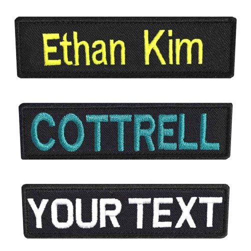 DayDay Patch Custom Name Patch ，2 Pieces Black Embroidered ,Size is 3'' x 1''
