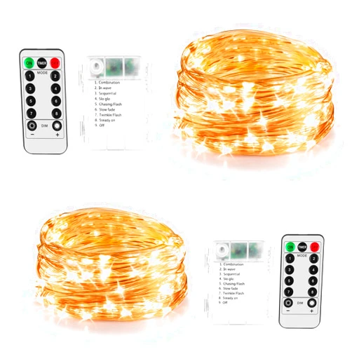 Koxly 2 Pack 20ft 60 Led Fairy Lights with Remote Timer Waterproof Christmas Decor Battery Operated Twinkle Firefly Lights for Bedroom, Garden, Easter, Party, Christmas Indoor and Outdoor Decorations