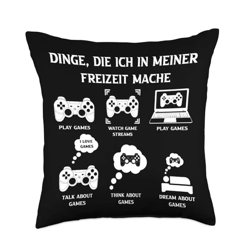 VepaDesigns Gaming Freizeit Zocken Lustiges Gamer Gaming Zocker Geschenk Throw Pillow