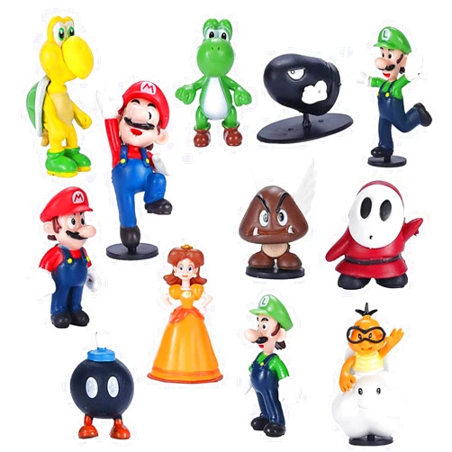Thcbme 12 Packs Mario Toys Bros Super Mary Princess, Turtle, Mushroom, Orangutan, Action Figures （ 2 Inch ）
