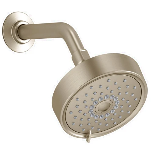 KOHLER 22170-BV Purist Three-Function SHOWERHEAD, 3 Distinct Sprays with Easy-to-clean Surface & Accessible Thumb Tab, Vibrant Brushed Bronze, 2.5 GPM