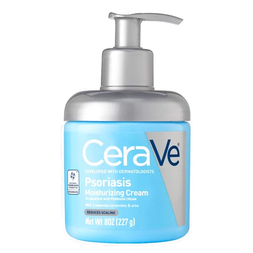 CeraVe Moisturizing Cream for Psoriasis Treatment | With Salicylic Acid for Dry Skin Itch Relief & Urea for Moisturizing | Fragrance Free & Allergy Tested | 8 Oz