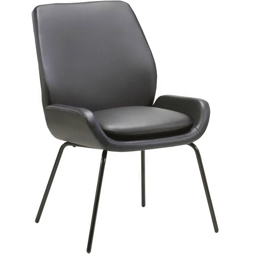 Lorell LLR68574 - Bonded Leather U-Shaped Seat Guest Chair