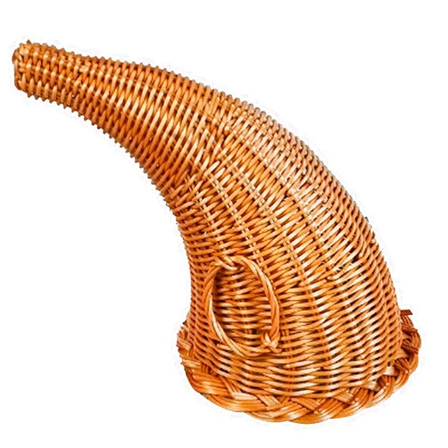 Nirelief Cornucopia Basket 11 Inch Height Christmas Cornucopia Centerpiece Horn Shape Weaven Basket Table Decorations for Fall Harvest Thanksgiving Home Decor Cornucopia Centerpiece Thanksgiving Table Decorat