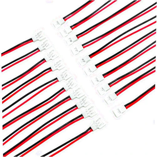 Babaobox 20pairs 24AWG JST 51005 2.0mm Spade 2Pin Cable Lead Plug Connector Male and Female with 150mm Wire Cables for 1S Battery Charging Drone