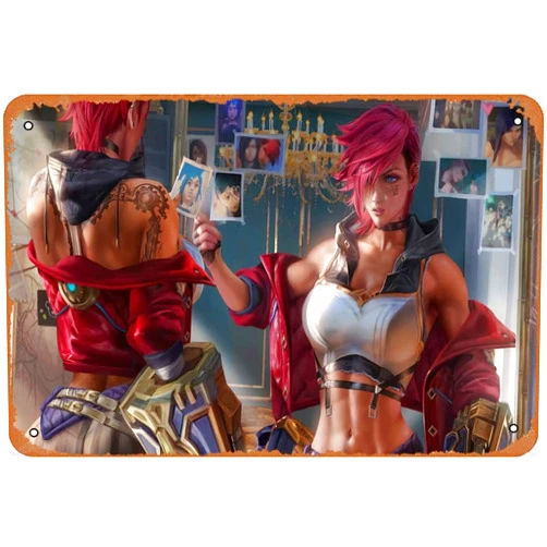 Muecddoa Vi Arcane 4K #8100e Vintage Metal Tin Signs Art Poster for Coffee Bar Custom Home Kitchen Office Toilet Decorative 8x12 Inches