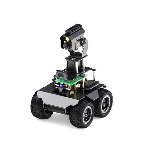 Waveshare RaspRover Open-Source 4WD AI Robot,Compatible with Raspberry Pi 4B, Dual Controllers, Computer Vision, Comes with Pan-Tilt Module, PI5-4GB Included