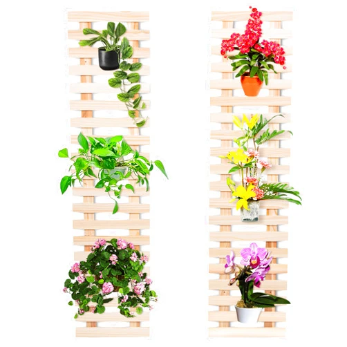 Generic 2 pk Natural Wooden Hanging Planter-Two Pack, Vertical Garden Indoor/Outdoor, Garden Décor, Greenery, Flower Rack, Rustic Shelf Outdoor Patio Flower Stand, Wall Mount Plant Holder, Climbing Plants