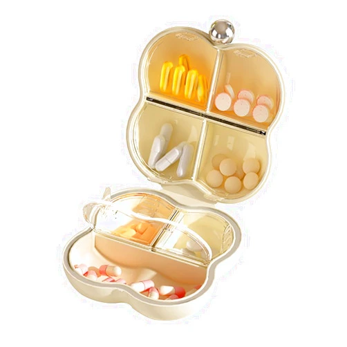 GDBLICQ Airtight Pill Organizer Box Large Pill Dispenser Home Travel Essentials Supplement Holder Portable Vitamin Sorter 7 Compartment Container Daily Medicine