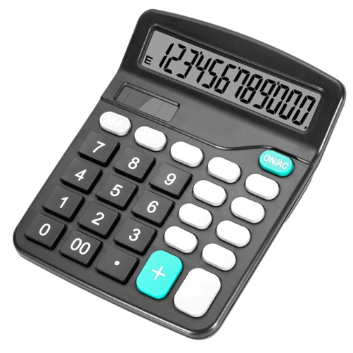 DANRONG Desktop Calculator with Big Buttons, Dual Power Source, Solar and Battery, Large Display Screen - Perfect for Office, Teachers, and Students (Black)