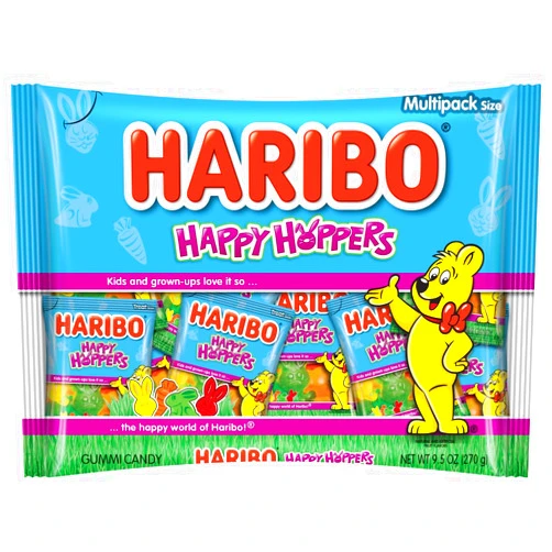 HARIBO Easter Happy Hoppers Gummi Candy, Individually Treat Size Wrapped Packets, 9.5 oz. Bag