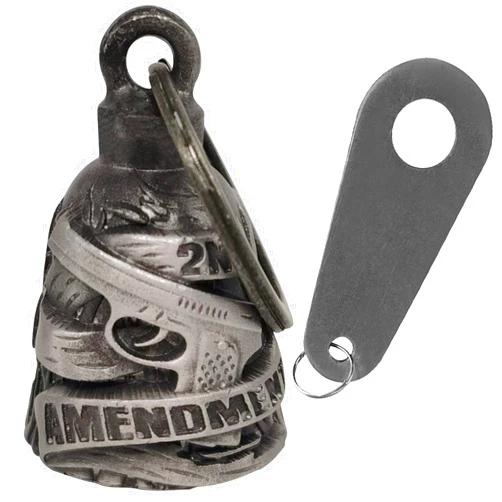 Dream Apparel Motorcycle Biker Bell W/Motorcycle Bell Hanger, Motorcycle Accessories or Key Chain for Luck, Silver